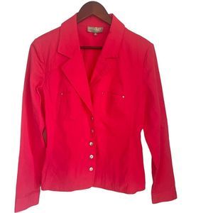 Bellissima pink women’s long sleeve snap closure 2 small pockets jacket size 6